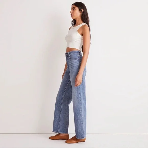 Madewell Light Blue High-Rise Wide-Leg Jeans - Picture 2 of 10